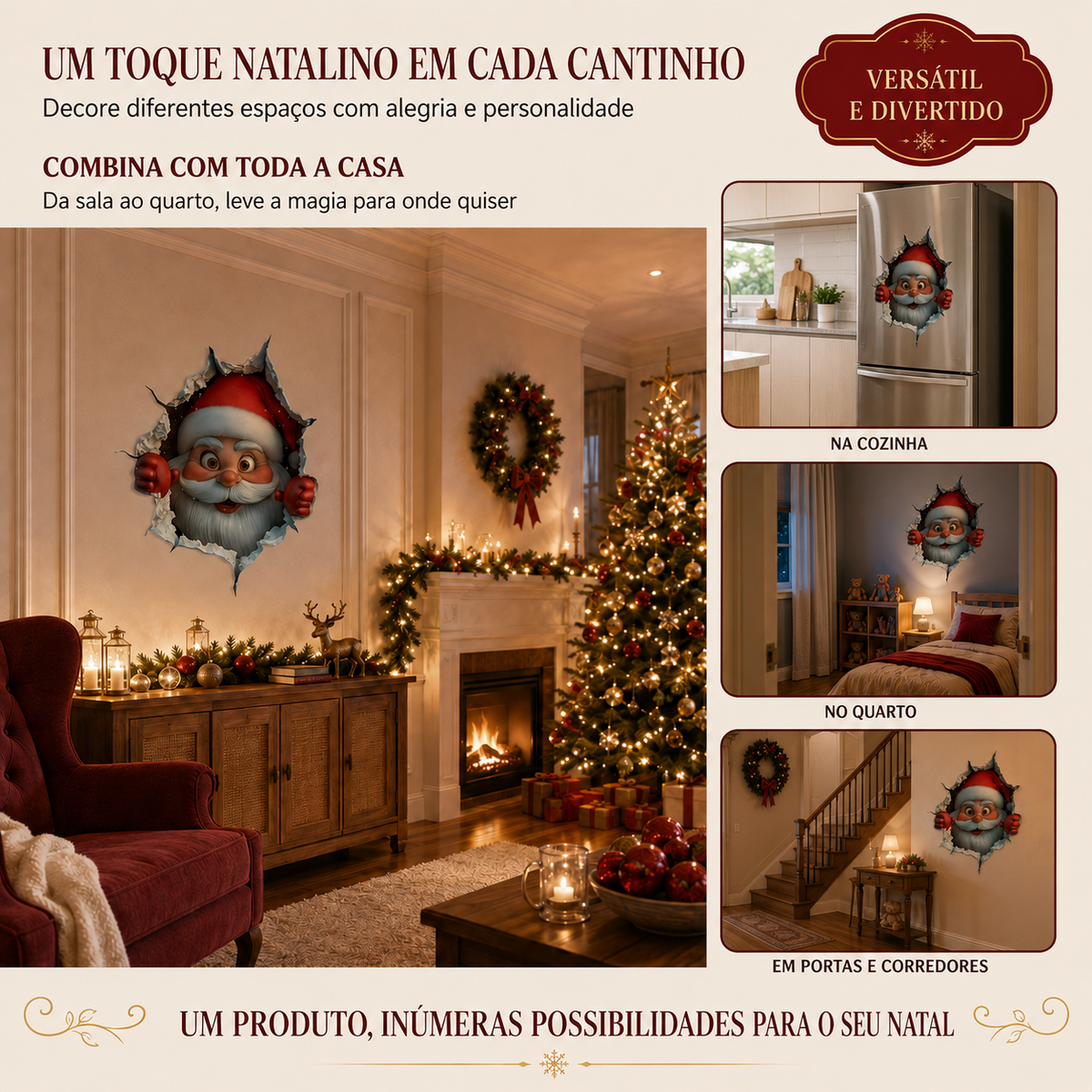 Papai Noel – Adesivo Natalino 3D