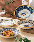 4 Pratos de Cerâmica em Relevo Design Japonês para Mesa Posta