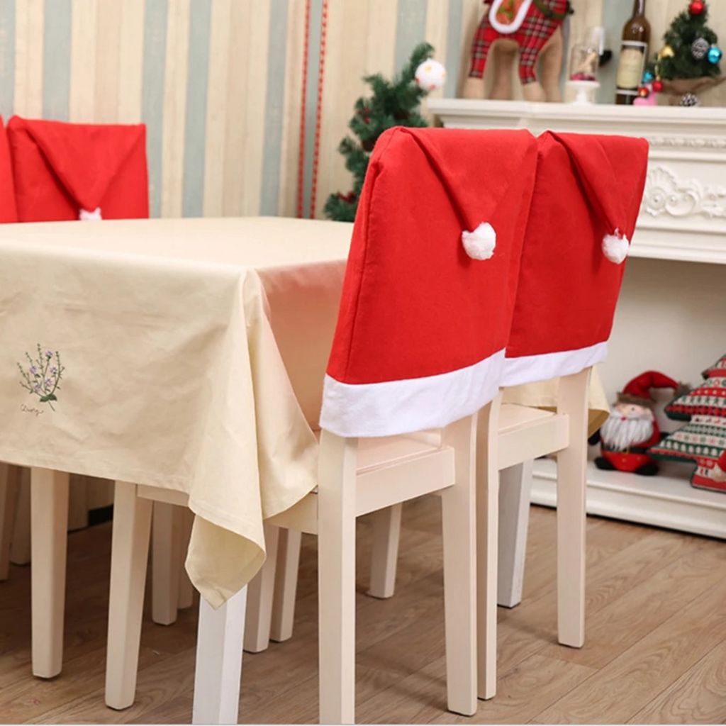 Capa para Cadeira de Natal Chapéu de Papai Noel