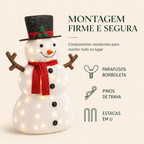 Família de Bonecos de Neve Iluminada – Encanto de Natal