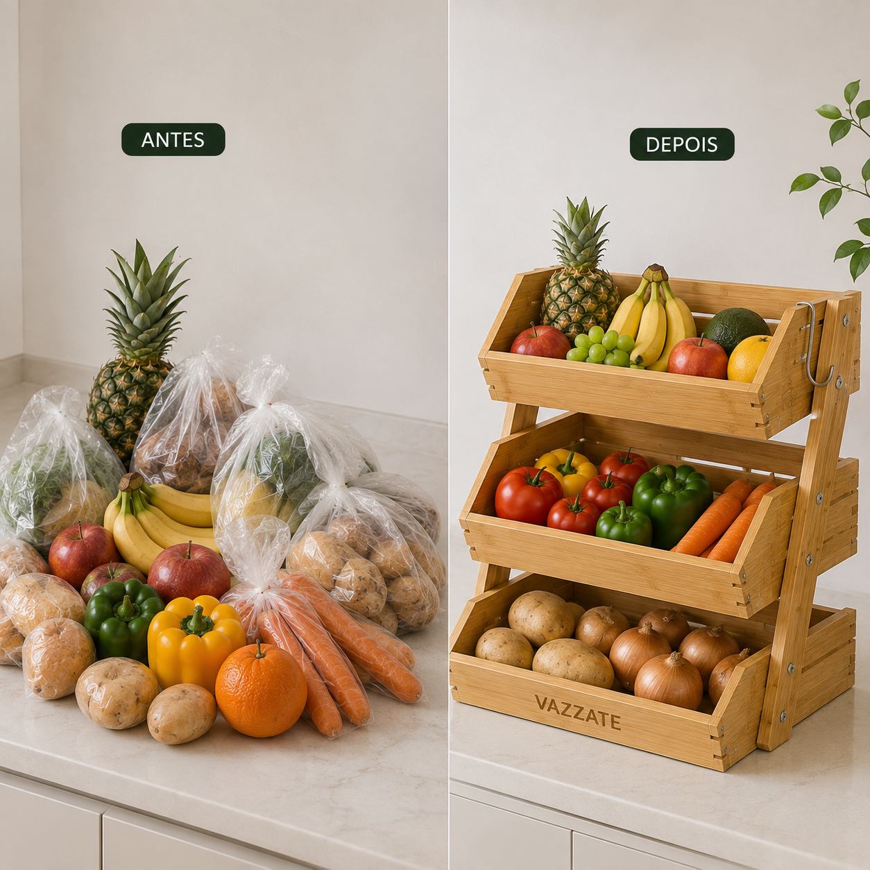 Organizador de Bambu Premium 3 Andares