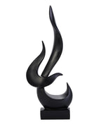 Escultura Decorativa de Chama Abstrata em Resina