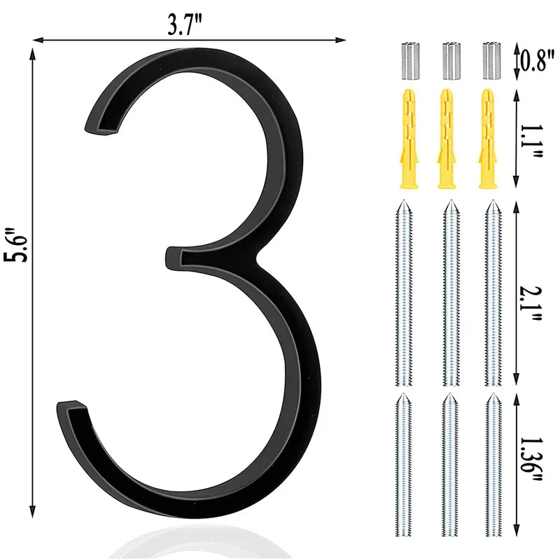 Números identificadores para residências grandes, efeito 3d - LuxuriousLabels