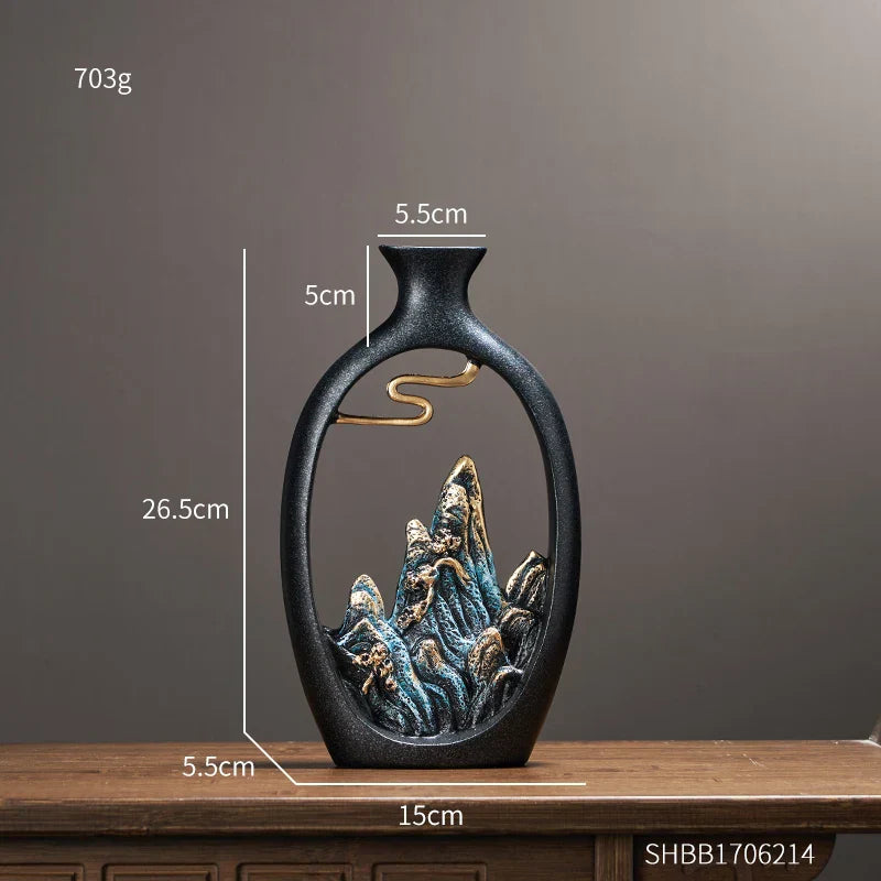Vaso Escultura Montanhas Serenas