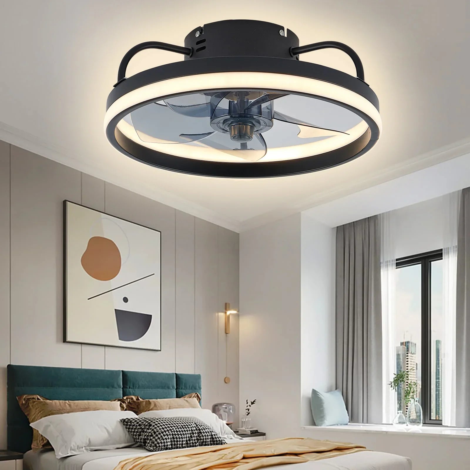 Ventilador de teto portatil com iluminação - Ventiluz Elegance