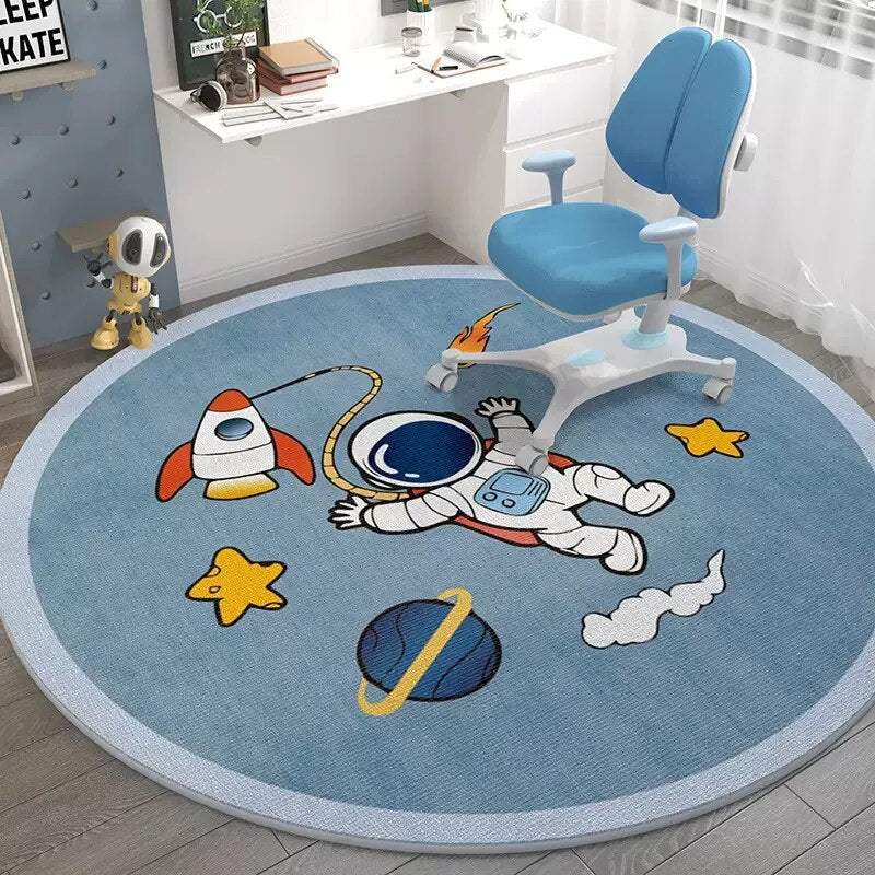 Tapete Redondo para Quarto Infantil - Coleção Astronauta