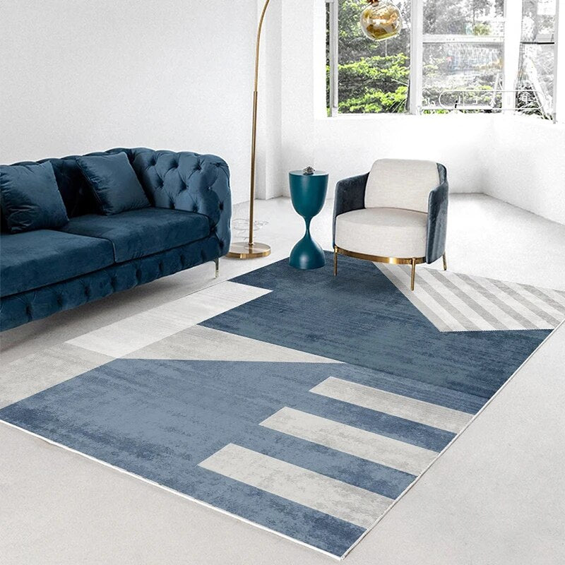 Tapete Retangular Decorativo - Coleção BlueGeometric