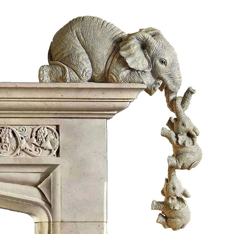 kit estatuetas Família Elefante