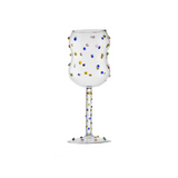 Taça de Vidro com Pontos Coloridos 300ml Vinho Branco e Tinto