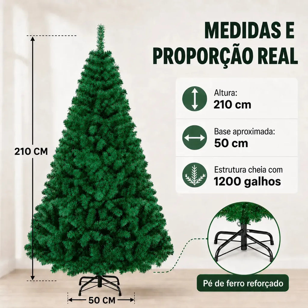 Árvore de Natal  Base Metal Pinheiro Tradicional