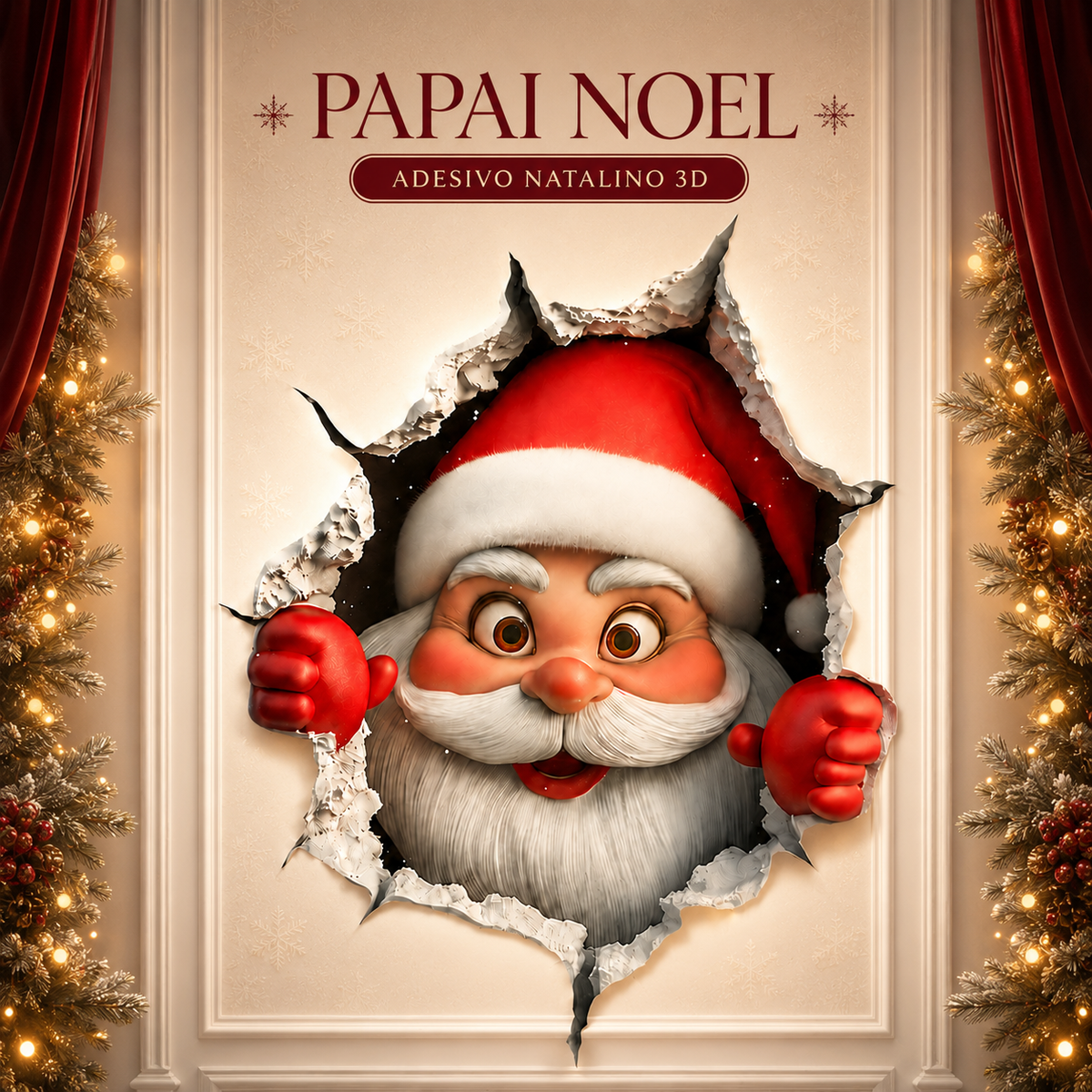 Papai Noel – Adesivo Natalino 3D