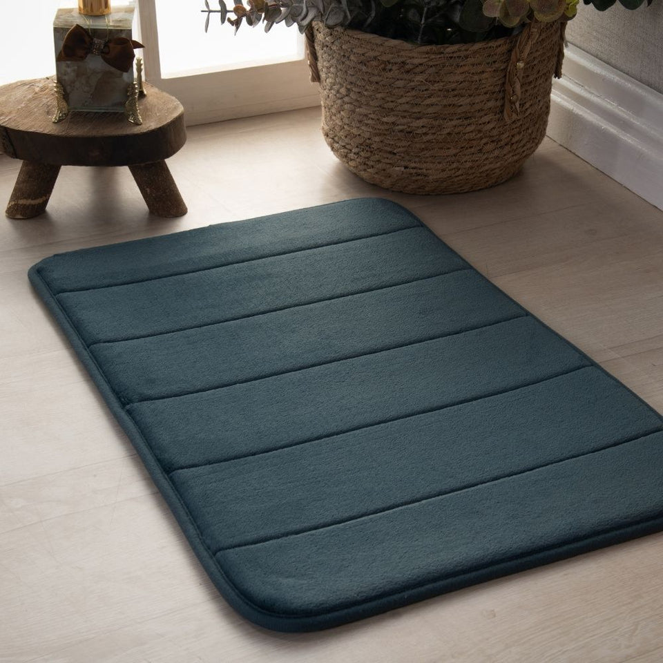 Tapete Ultra Absorvente 60x40cm Soft Antiderrapante 100% Poliéster Petróleo
