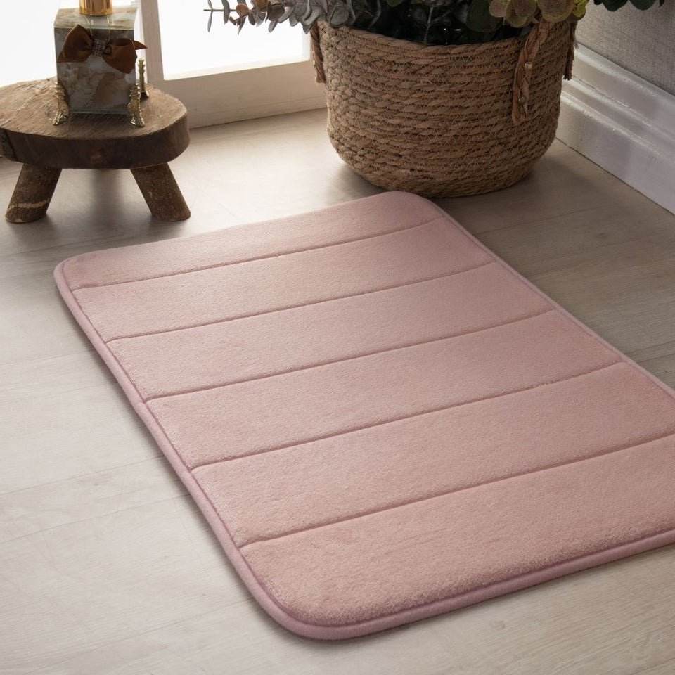 Tapete Ultra Absorvente 60x40cm Soft Antiderrapante 100% Poliéster Rosa
