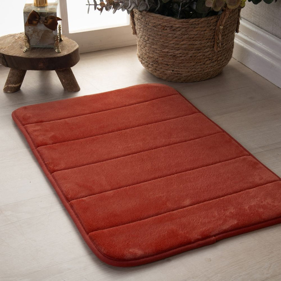 Tapete Ultra Absorvente 60x40cm Soft Antiderrapante 100% Poliéster Terracota