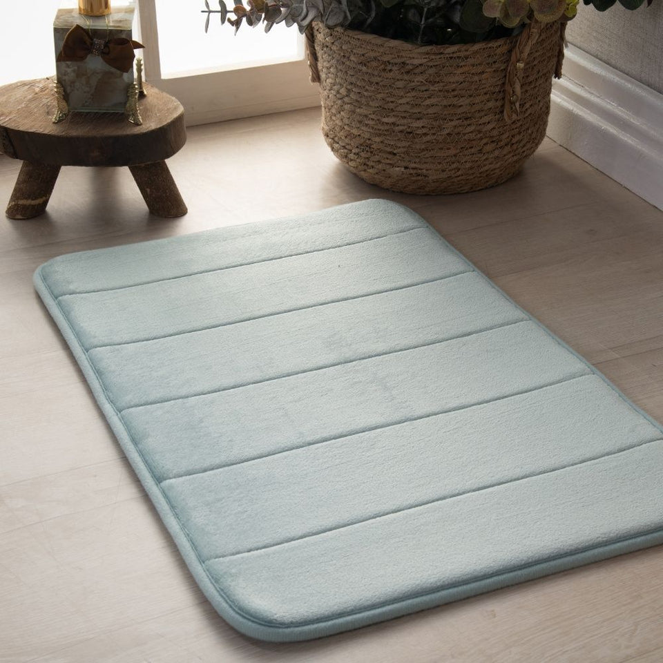 Tapete Ultra Absorvente 60x40cm Soft Antiderrapante 100% Poliéster Verde Claro